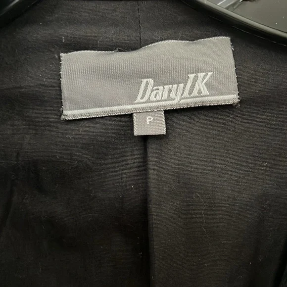 DarylK Black Leather Jacket Size 2P - Picture 4 of 5